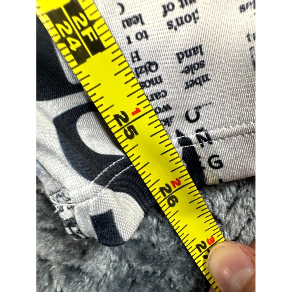 Womens Leggings 26x26 Multicolor High Waisted Newspaper Print Performance Sports - Picture 3 of 7